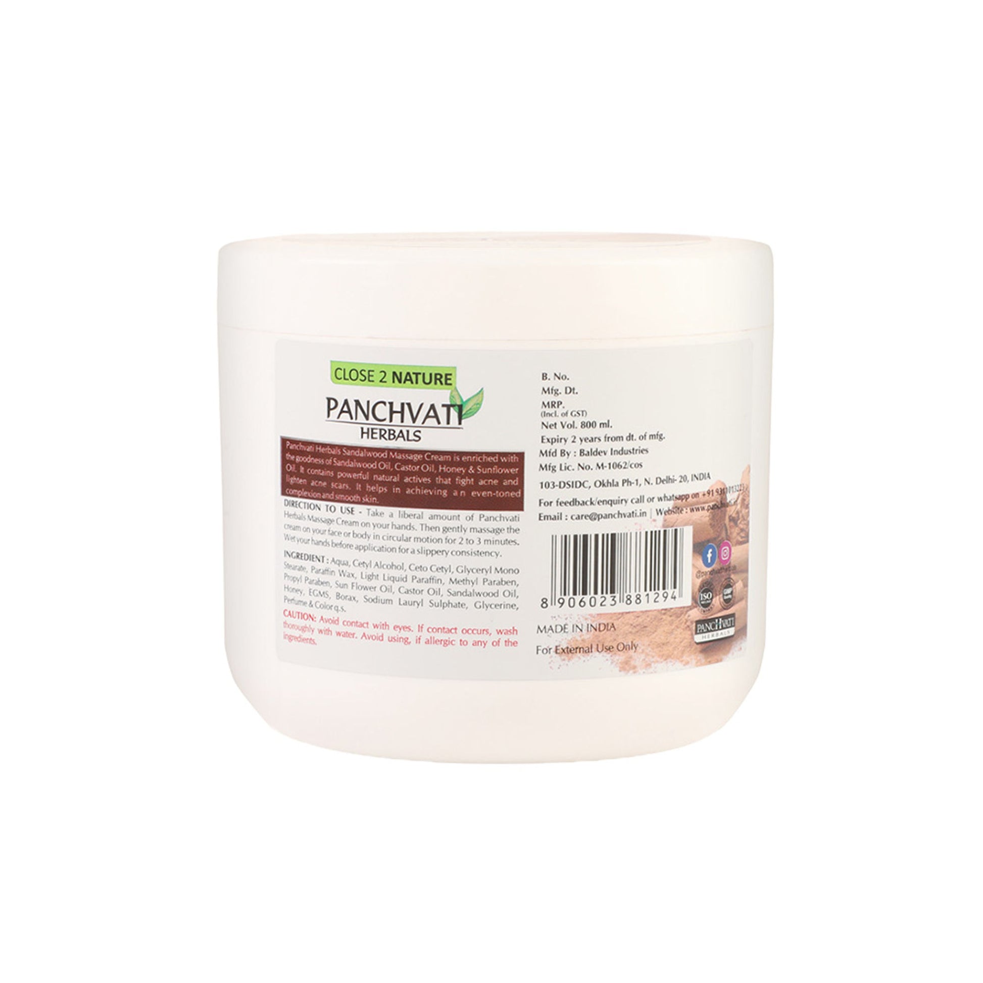 Panchvati Herbals Sandal Massage Cream