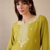 Indyancart IE Women Ethnic Motifs Embroidered Thread Work Kurta