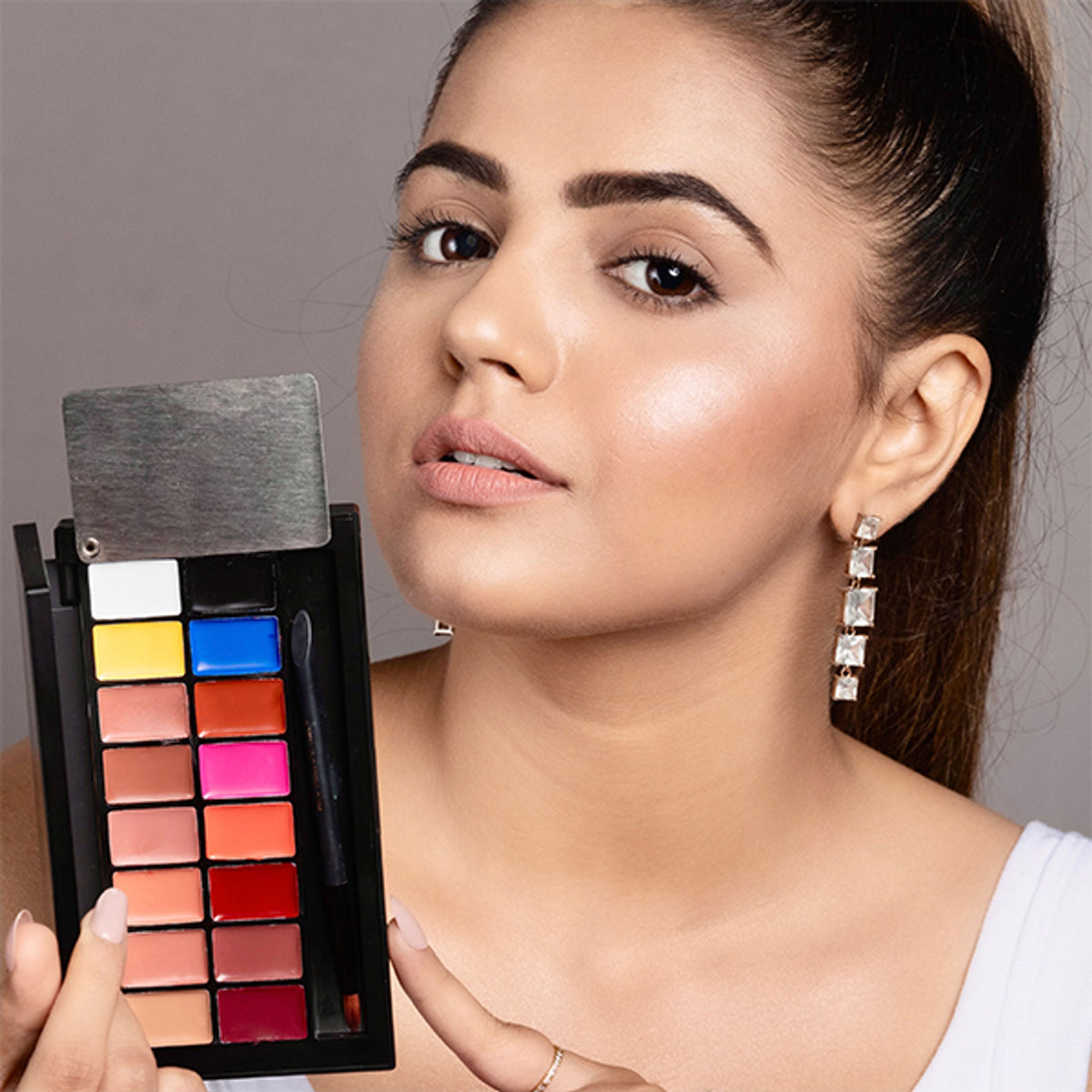 Europe Girl Kiss Me Lip Palette featuring a variety of colorful lip shades in a compact palette.