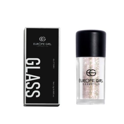 Europe Girl Single Diamond Pigment Glitter Glass G7 Gleam with shimmering iridescent surface in a close-up shot