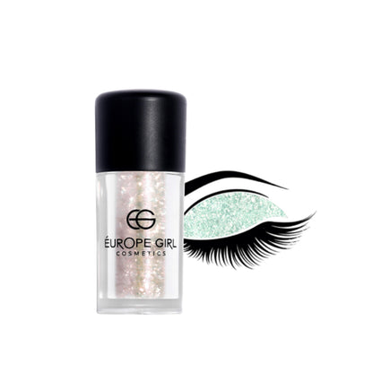 Europe Girl Single Diamond Glitter Glass in G7 Gleam, showcasing shimmering silver pigment with intricate reflective surfaces.