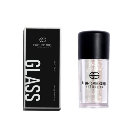 Europe Girl Single Diamond Pigment Glitter Glass in G9 Dazzle with sparkling silver shimmer for craft and makeup use.