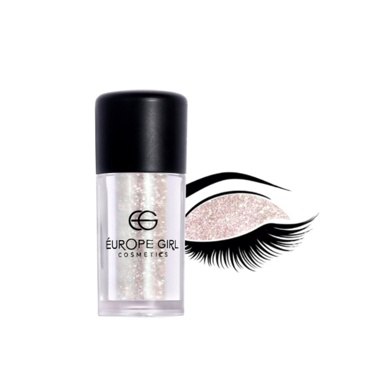 Europe Girl single diamond pigment glitter glass in G9 Dazzle, shimmering silver glitter with vibrant sparkle for crafts and cosmetics.