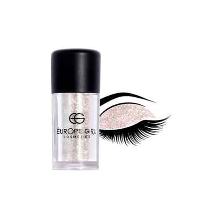Europe Girl single diamond pigment glitter glass in G9 Dazzle, shimmering silver glitter with vibrant sparkle for crafts and cosmetics.