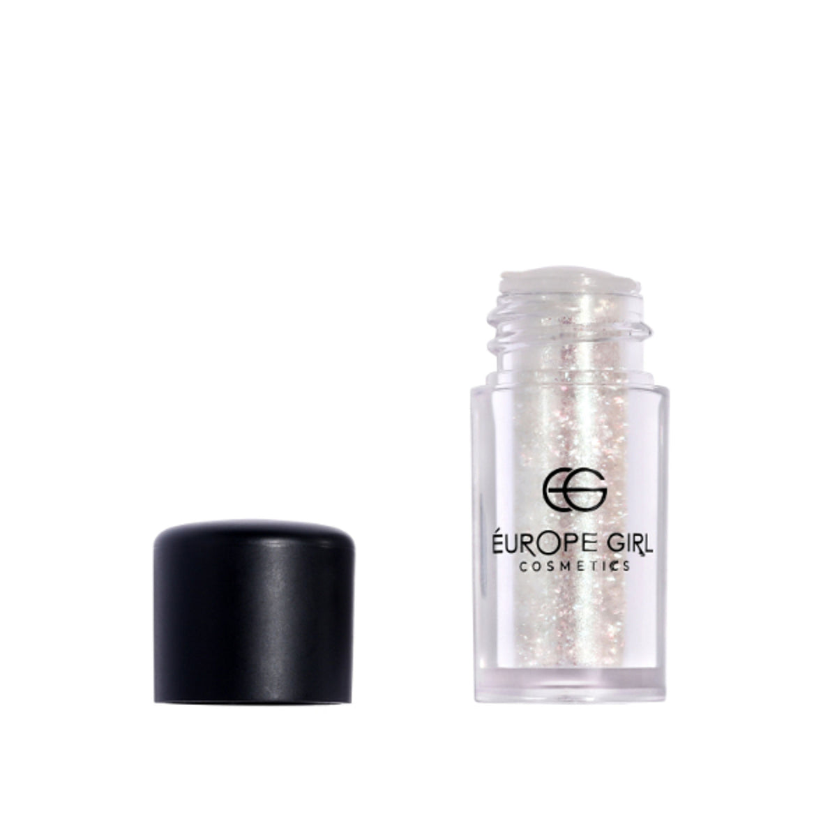 Europe Girl G9 Dazzle single diamond pigment glitter glass, showcasing shimmering silver glitter with a reflective finish.
