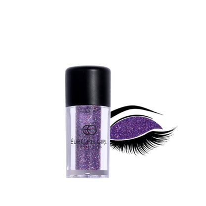 Europe Girl G10 Glamour single diamond pigment glitter glass in vibrant pink with sparkling shimmer and fine glitter particles.