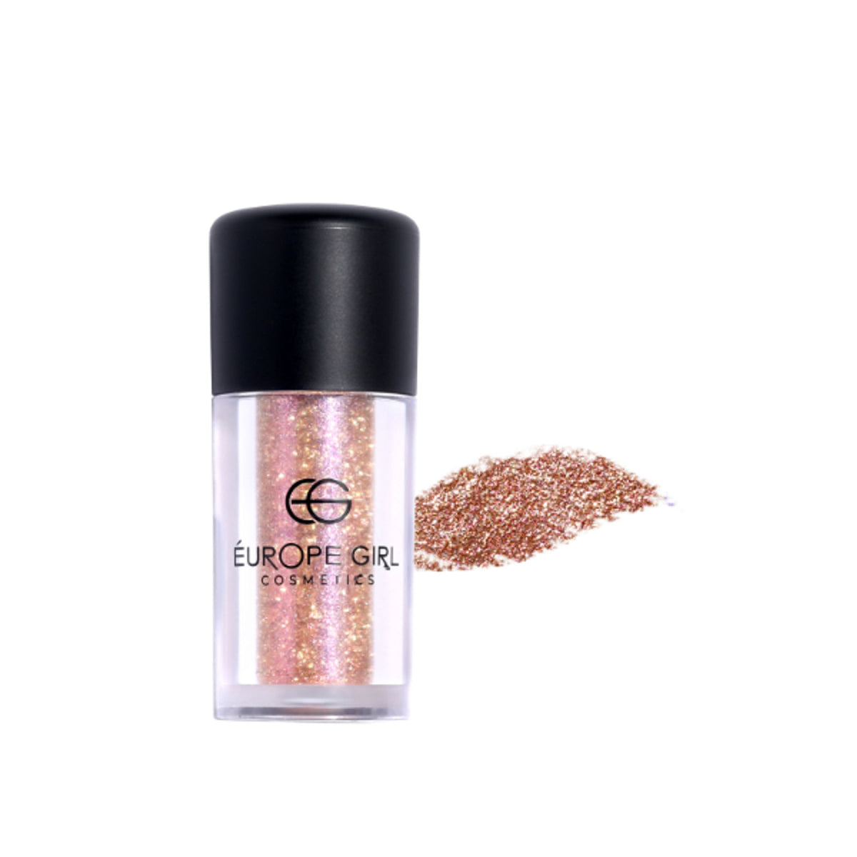 Europe Girl G12 Opulence diamond pigment glitter glass in a jar, showcasing shimmering silver glitter for crafts and makeup.