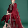 Dhiyona IE Women Floral Embroidered Regular Sequinned Liva Kurta with Trousers & With Dupatta