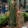 Dhiyona IE Floral Yoke Design Thread Work A-Line Kurta With Trousers & Dupatta