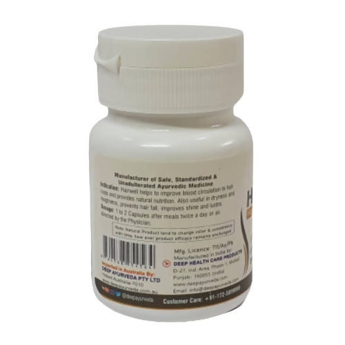 Deep Ayurveda Hair Well 500mg Veg Capsules - Indyancart