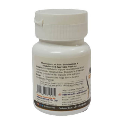 Deep Ayurveda Hair Well 500mg Veg Capsules - Indyancart