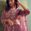 Dhiyona IE Floral Embroidered Regular Thread Work Kurta With Trousers & Dupatta