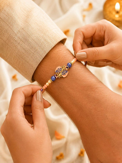 Anouk 4pcs Purple Stone Beaded Thread Rakhi