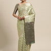 Women's Silk Blend Olive Woven Design Designer Saree With Blouse Piece