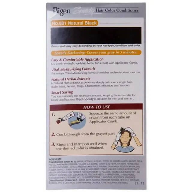 Bigen Hair Colour Conditioner - Natural Black, No. 881 - Indyancart