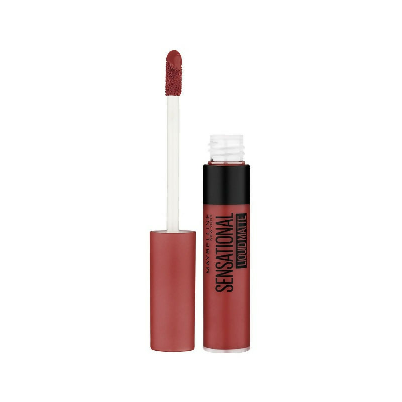 Maybelline New York Sensational Liquid Matte Lipstick in shade 11 Made Easy, with a smooth liquid lipstick applicator and matte finish.