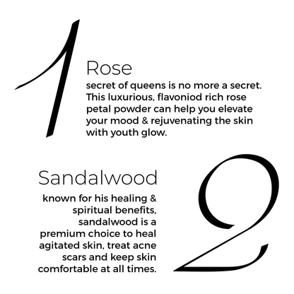 Brillare 100% Natural Rose Powder Face Wash With Anti Ageing Skin Sandalwood & Coconut