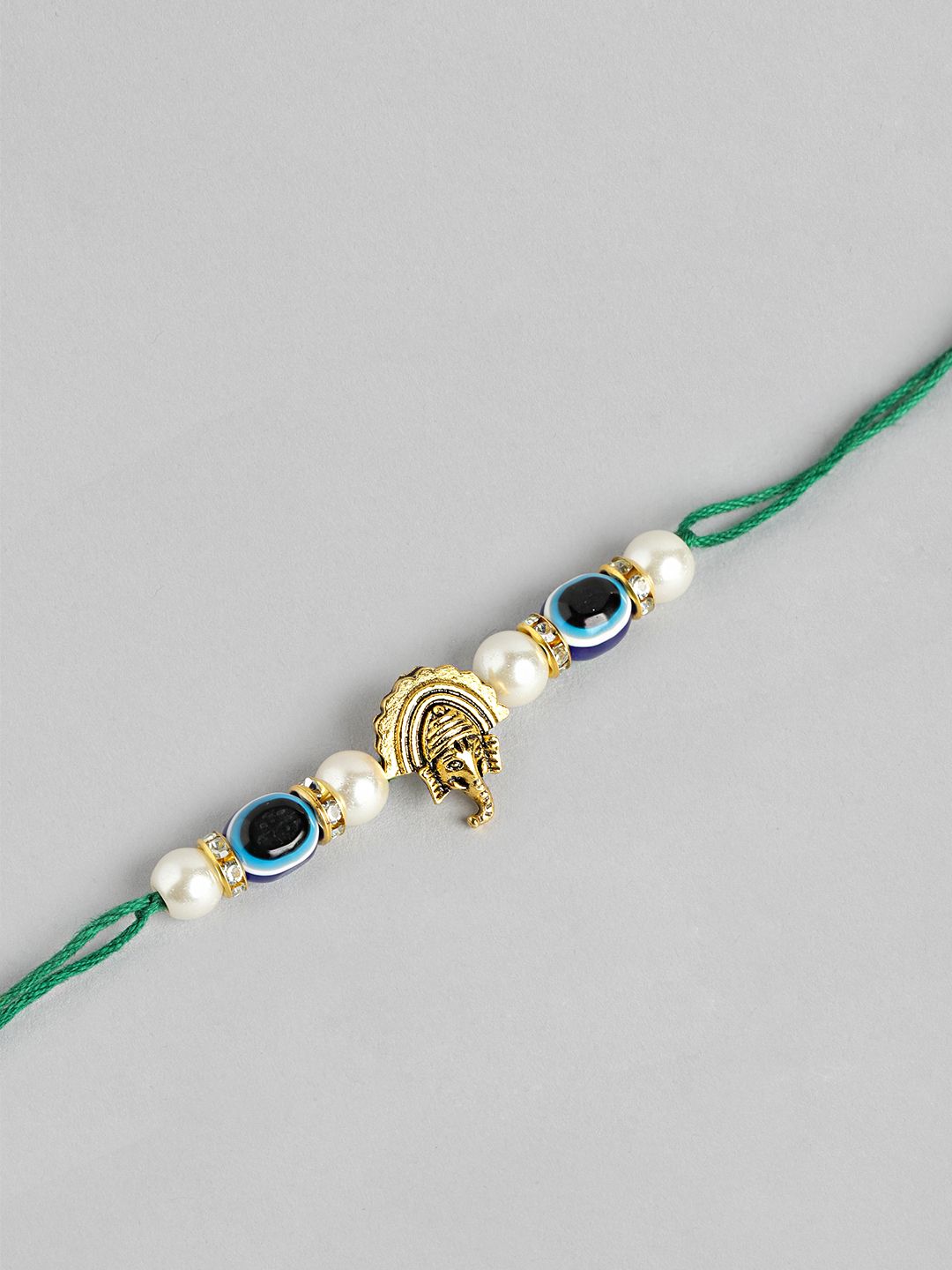 Anouk Unisex Set of 2 Beaded Bhai Bhabhi Rakhis With Roli & Chawal