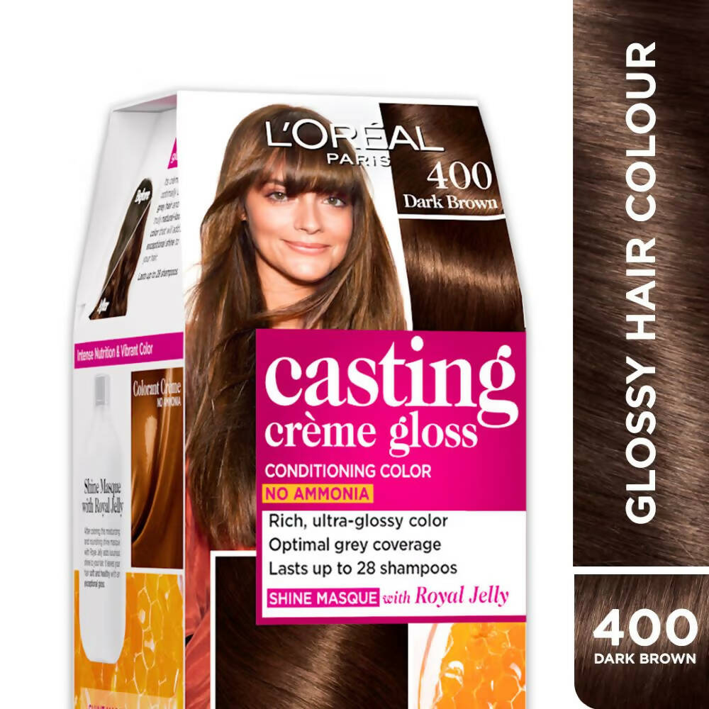 L'Oreal Paris Casting Creme Gloss Conditioning Hair Color - 400 Dark Brown - Indyancart