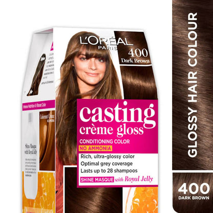L'Oreal Paris Casting Creme Gloss Conditioning Hair Color - 400 Dark Brown - Indyancart