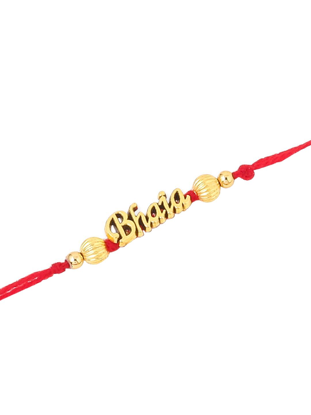 Anouk Set Of 3 Thread Rakhis With Roli Chawal Chandan & Mishri