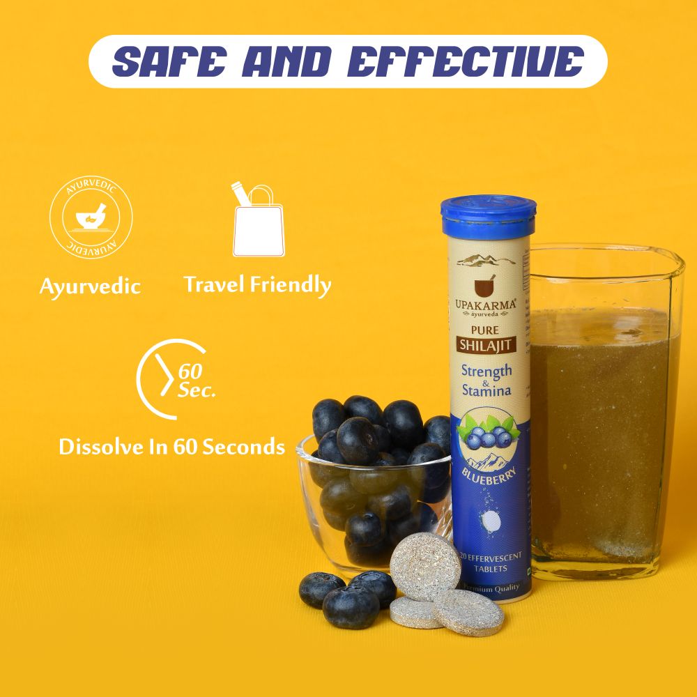 Upakarma Ayurveda Pure Sj Effervescent Tablets - Blueberry