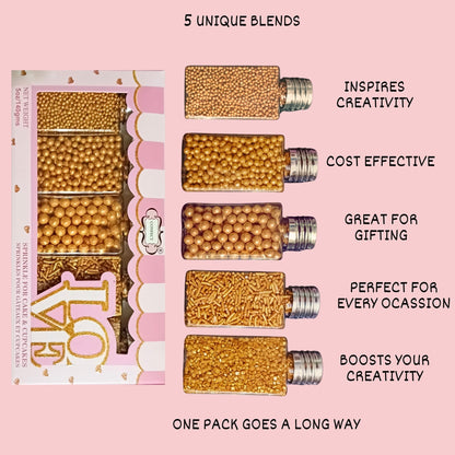Confect Sprinkles for Cakes & Cupcakes Decoration | USP-22(Gold)