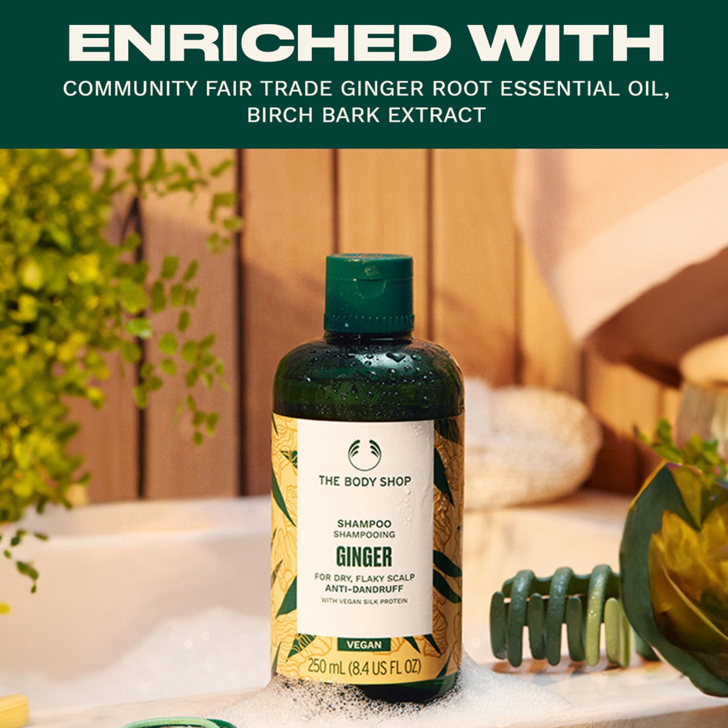 The Body Shop Ginger Anti-Dandruff Shampoo, For Dry, Flaky Scalps