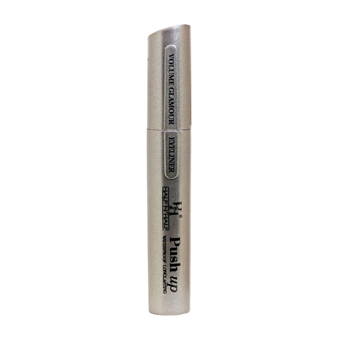 Half N Half Volume Glamour Eyeliner in black, waterproof and long-lasting, with a sleek applicator for precise push-up eyeliner application.