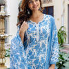 Dhiyona IE Women Floral Printed Panelled Beads and Stones Pure Cotton Kurta with Trousers & With Dupatta
