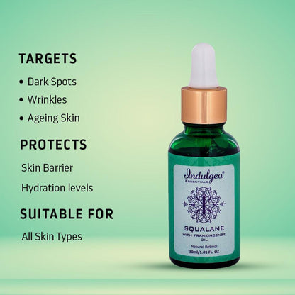 Indulgeo Essentials Squalane Skin Hydrator with Frankincense Oil - Natural Retinol