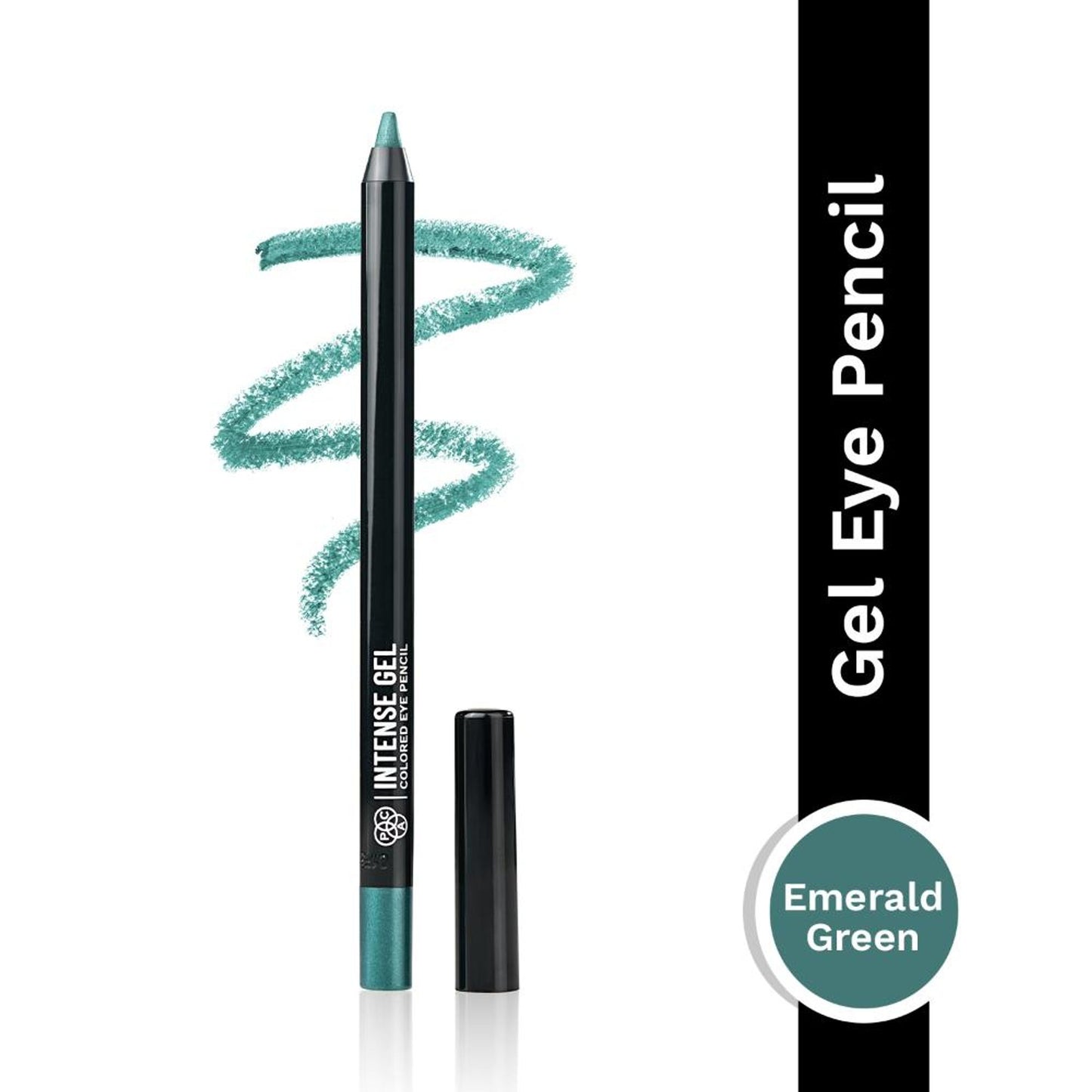PAC Intense Gel Colored Eye Pencil - 36H Long Wear, Smudgeproof Waterproof, Easy Glide - Emerald Green