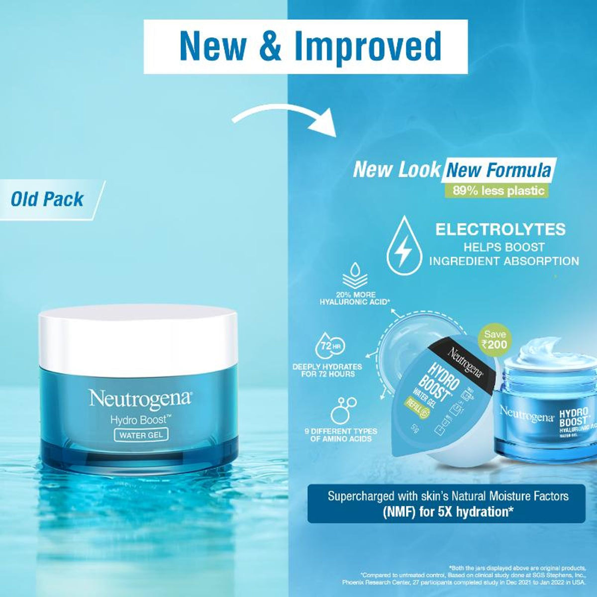 Neutrogena Hydro Boost Hyaluronic Acid Water Gel Face Moisturizer Refill For Normal, Dry & Oily Skin