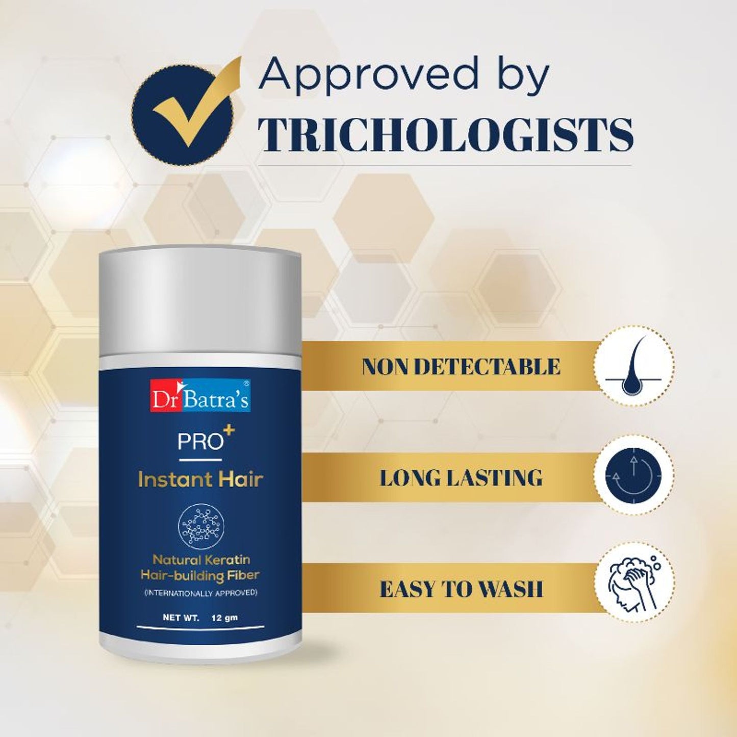Dr Batra's Pro+ Instant Hair Natural Keratin Hair Building fibre (Internationally Approved) - Brown