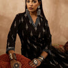 Dhiyona IE Floral Printed V-Neck Pure Cotton Sequinned Straight Kurta