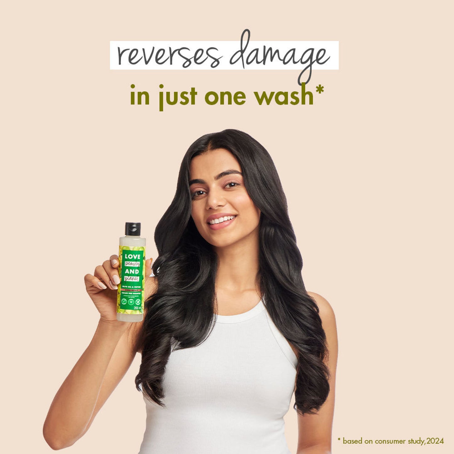Love Beauty & Planet Bond Repair Shampoo With Olive Oil & Peptide For Damaged Hair