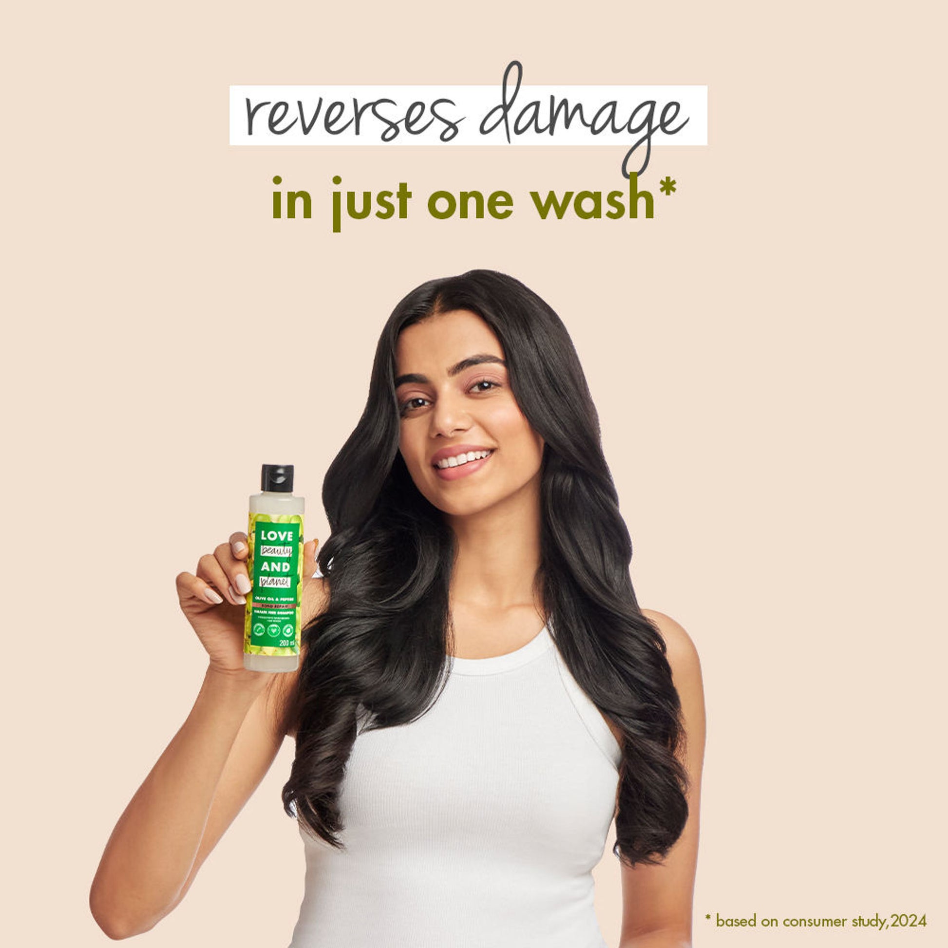 Love Beauty & Planet Bond Repair Shampoo With Olive Oil & Peptide For Damaged Hair