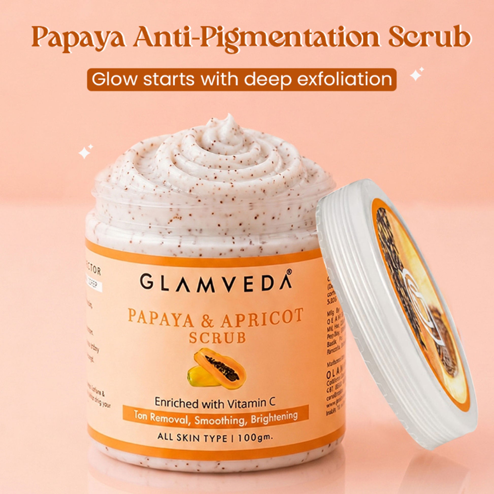 Glamveda Papaya & Apricot Tan Removal Scrub