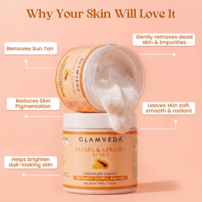 Glamveda Papaya & Apricot Tan Removal Scrub