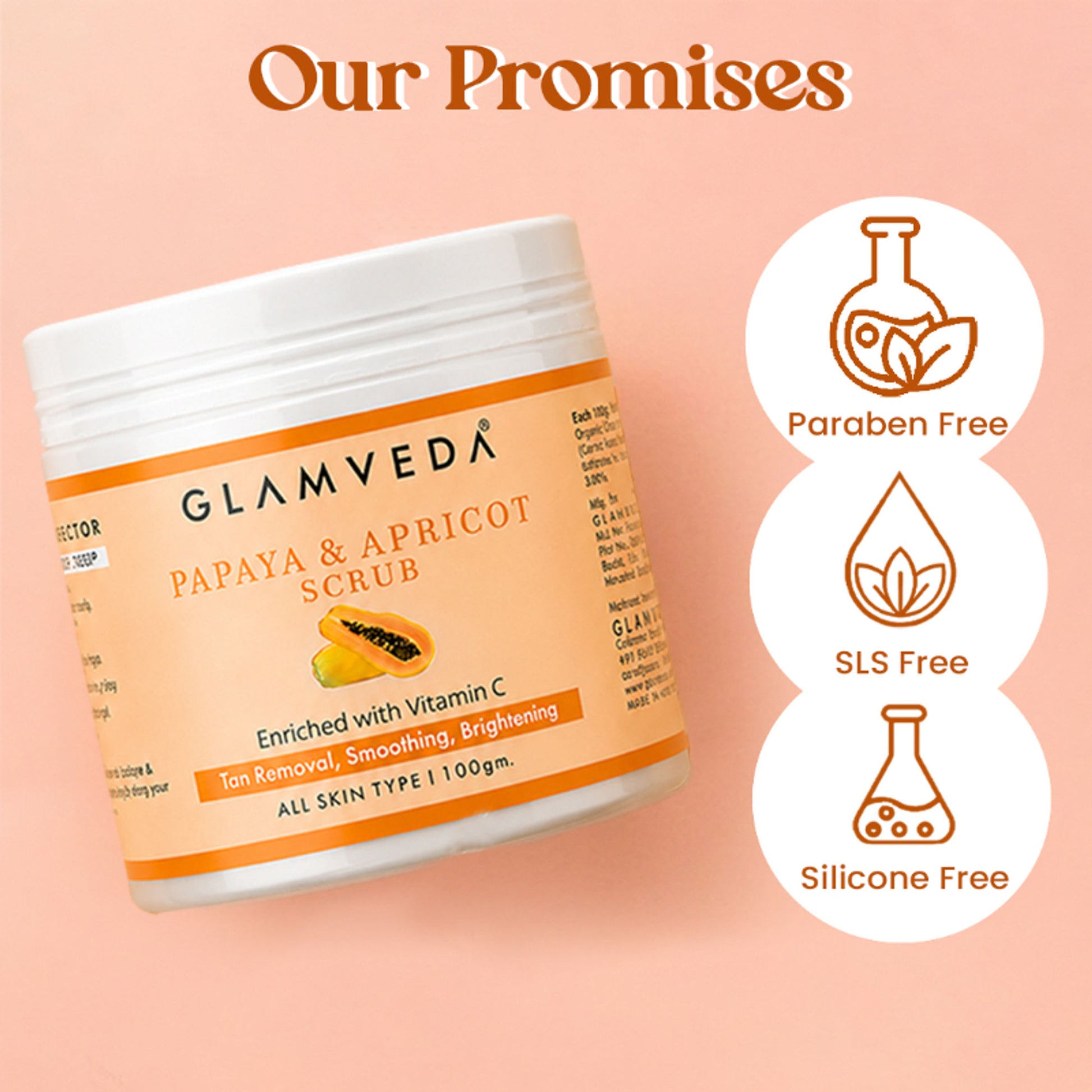 Glamveda Papaya & Apricot Tan Removal Scrub