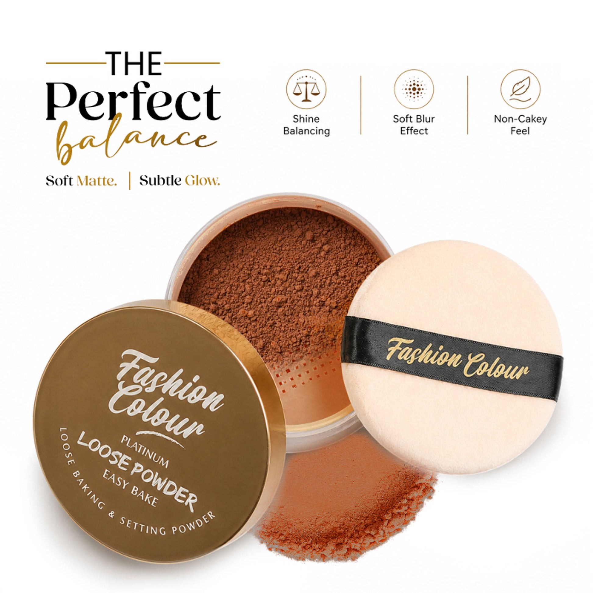 FASHION COLOUR HD Loose Powder For Setting & Mattifying Makeup - Deep Medium