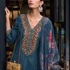 Dhiyona IE Floral Embroidered Panelled Thread Work A-Line Kurta With Trousers & Dupatta