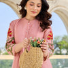Dhiyona IE Women Floral Embroidered Thread Work Pure Cotton A-Line Kurta with Trousers