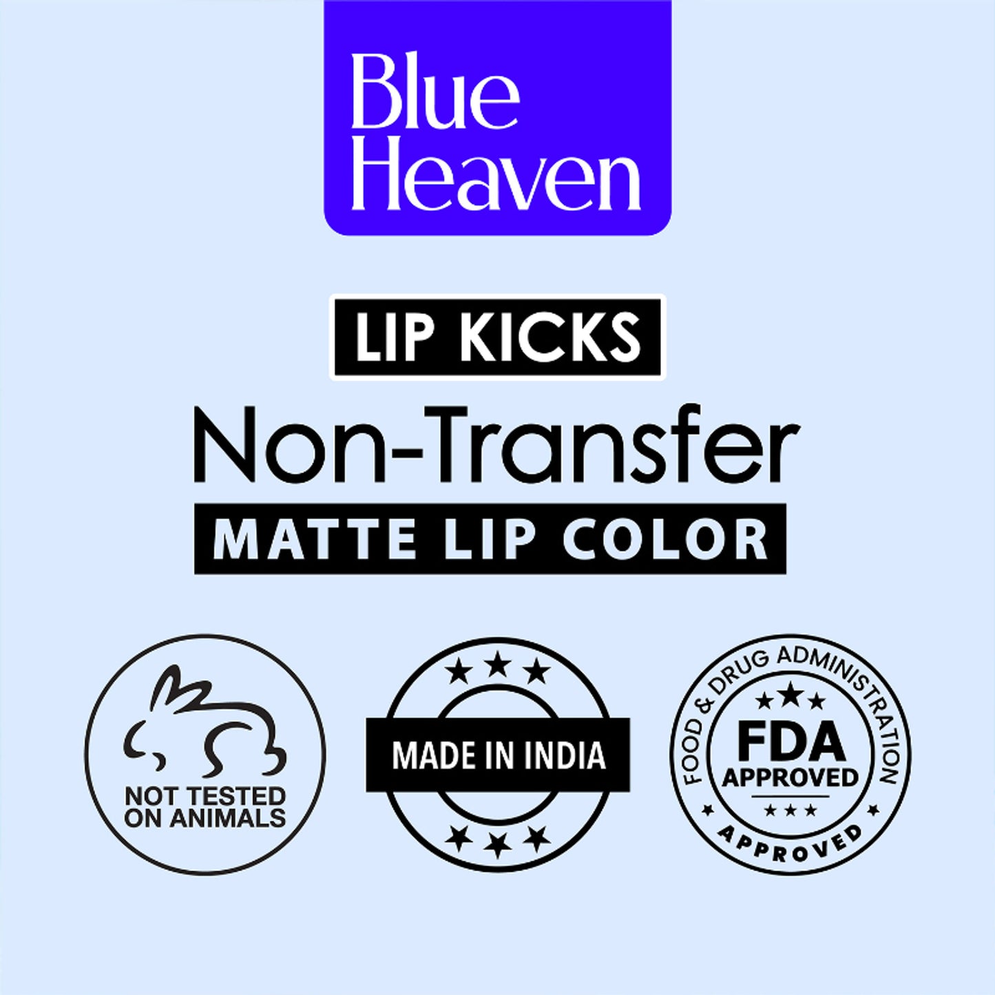 Blue Heaven Lip Kicks Non Transfer Lip Color - Pack Of 7