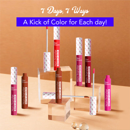 Blue Heaven Lip Kicks Non Transfer Lip Color - Pack Of 7