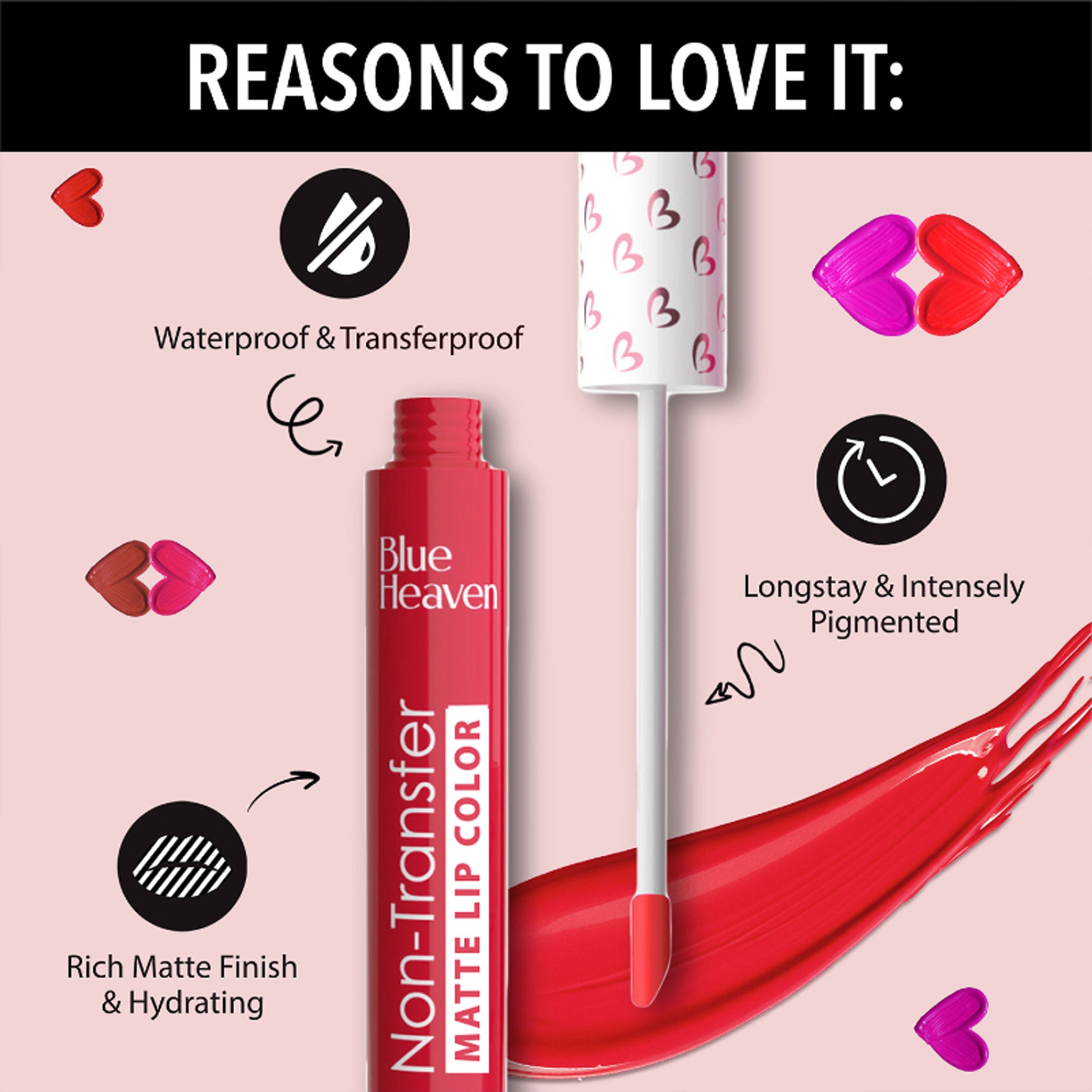 Blue Heaven Lip Kicks Non Transfer Lip Color - Pack Of 7