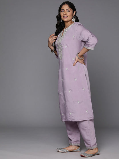 Indyancart IE Plus Size Embroidered Regular Sequinned Kurta with Trousers & With Dupatta