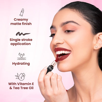 Swiss Beauty Pure Creamy Matte Lipstick - 01 Dare To Bare