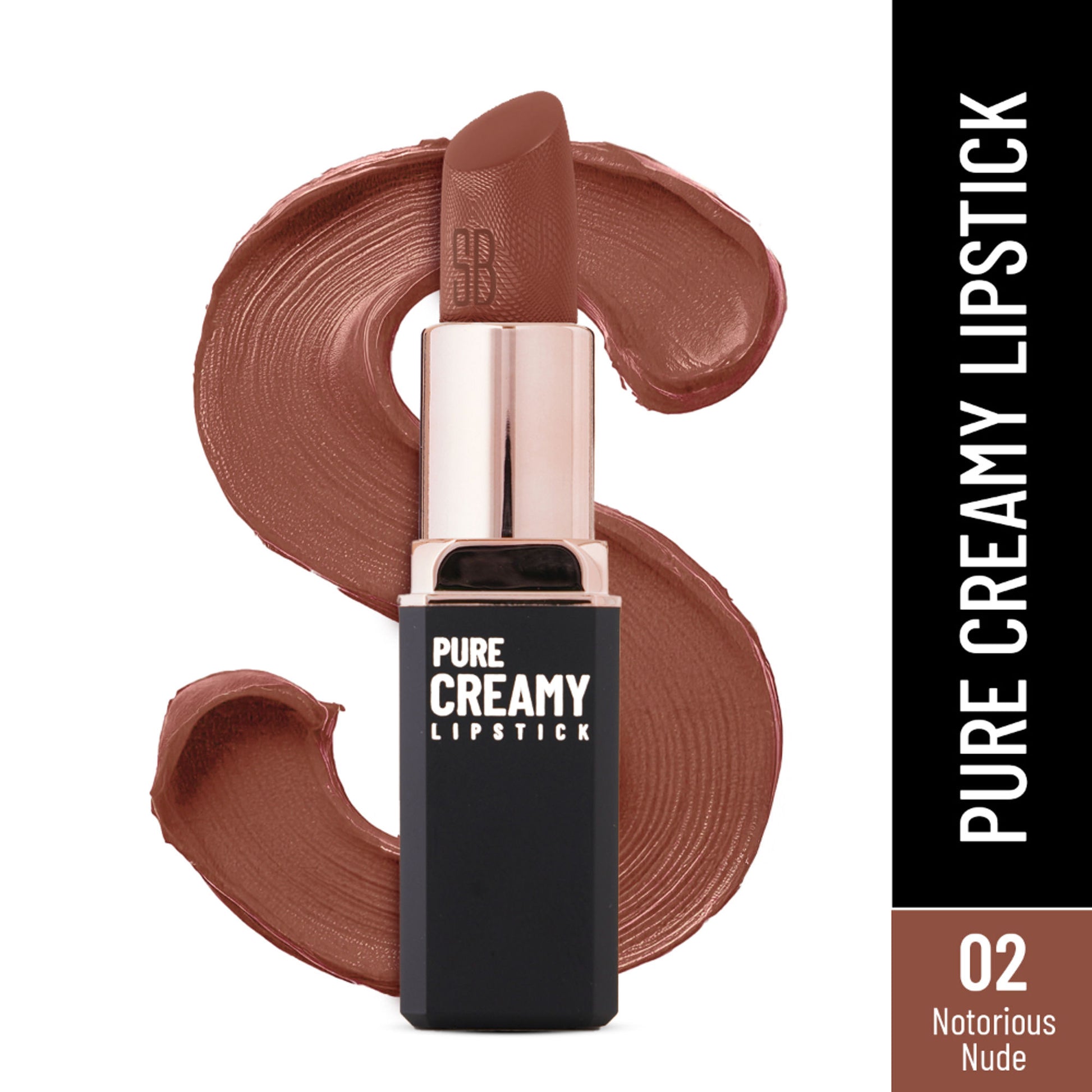 Swiss Beauty Pure Creamy Matte Lipstick - 02 Notorious Nude