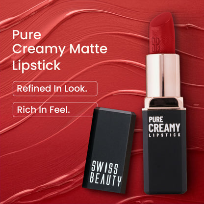 Swiss Beauty Pure Creamy Matte Lipstick - 13 Rosy Flush